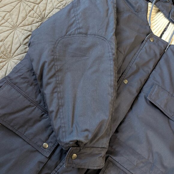 Vintage 90s St. John's Bay Navy Parka Hooded Plaid Lining Utility XL Gorpcore - Picture 12 of 16